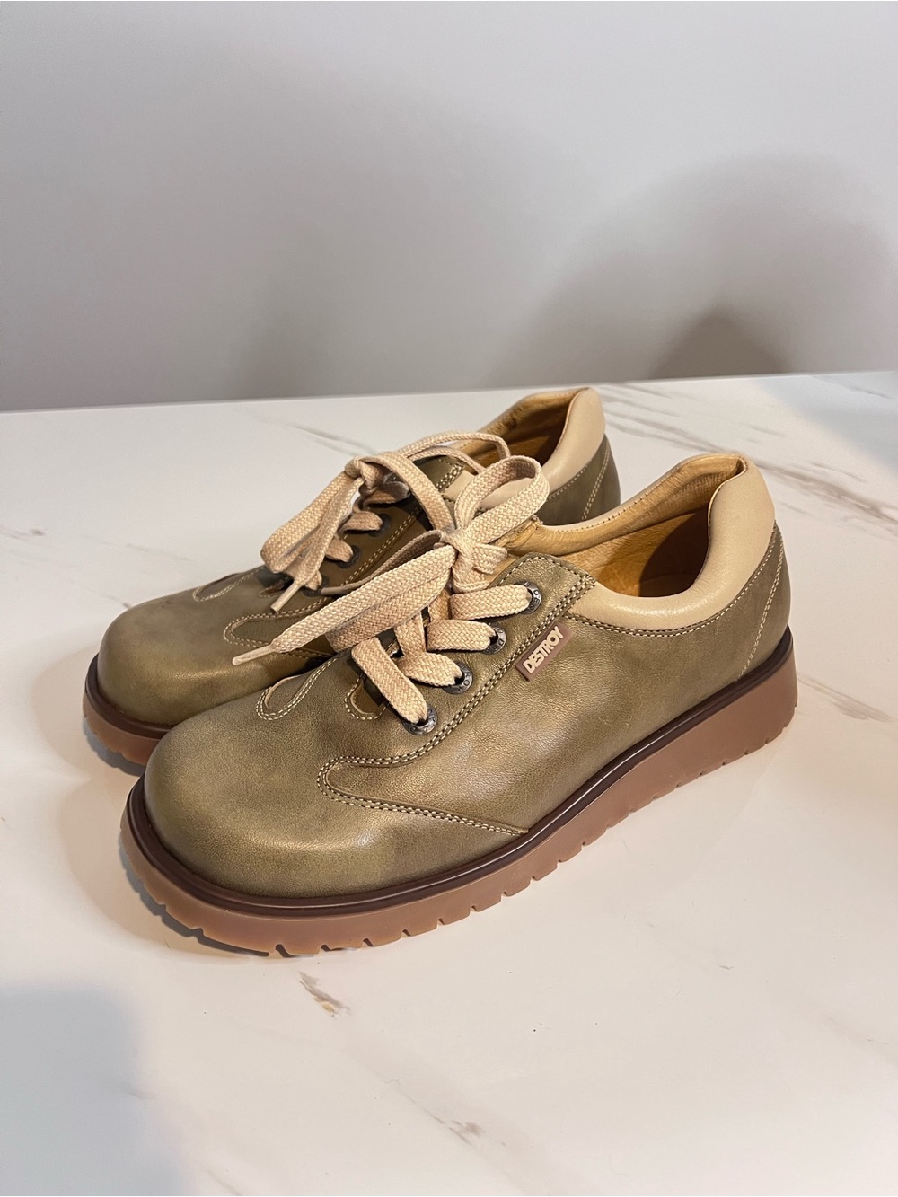 Destroy Lace Up Olive Green Shoes